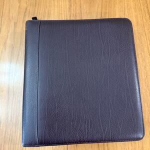 Franklin Quest Planner Brown Reddish Pebbled Leather Full Zip Large